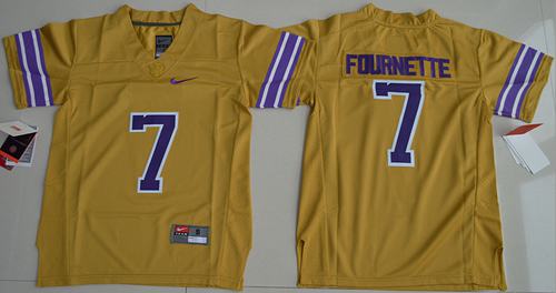 Tigers #7 Leonard Fournette Gridiron Gold Limited Legend Stitched Youth NCAA Jersey